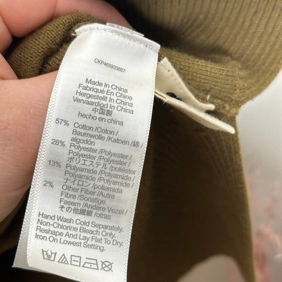 MADEWELL Miller Cardigan Sweater Golden Spinach Olive Green Sz M {3Y14} - Picture 6 of 7